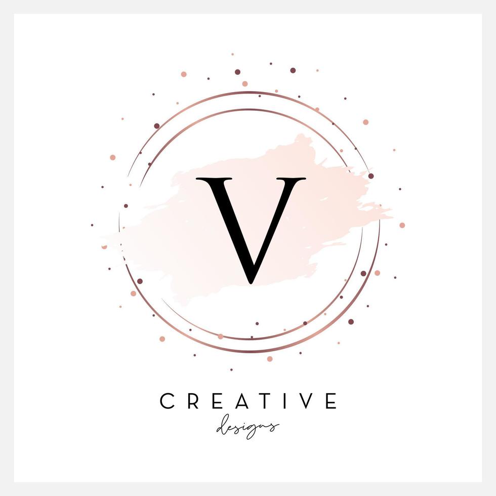 Watercolor logo letter V for Beauty Cosmetic business, wedding invitation, and other company vector