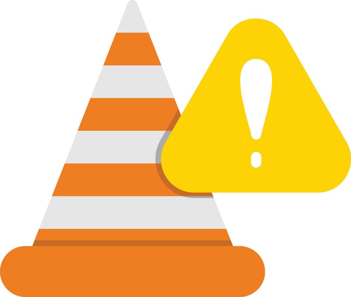 Traffic Cone Flat Icon vector