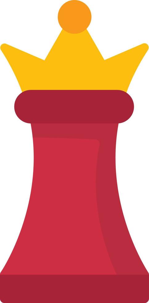 icono plano de la reina del ajedrez vector