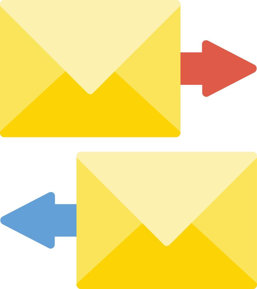 Exchange Mails Flat Icon vector