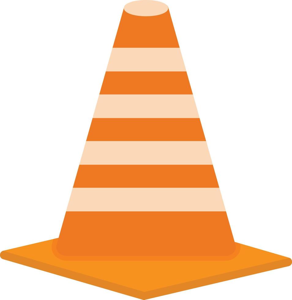 Traffic Cone Flat Icon vector