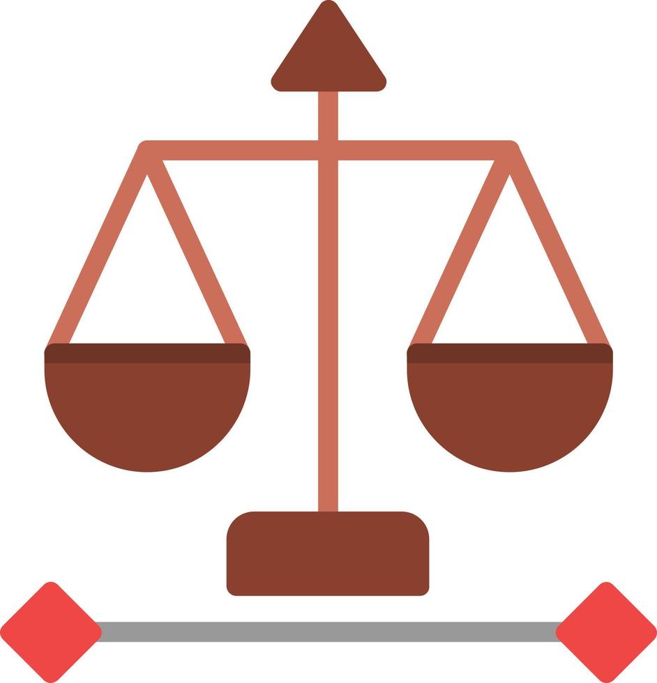 icono plano de escala de justicia vector