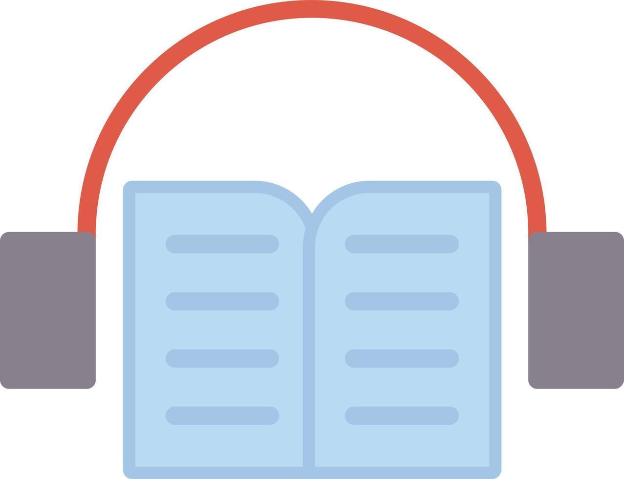 icono plano de libro de audio vector