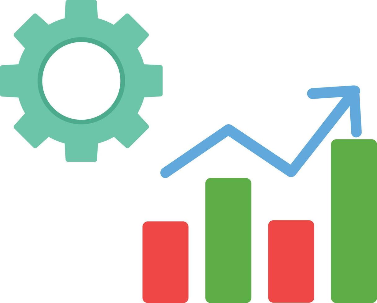 icono plano de gráfico de barras vector