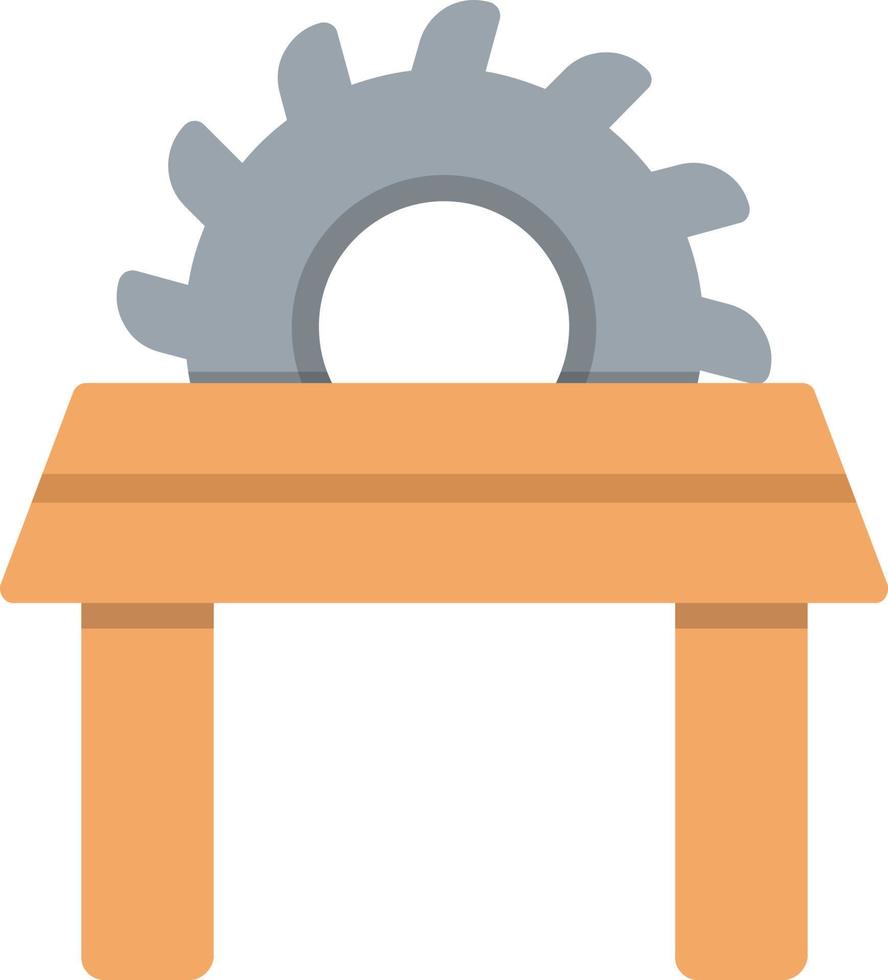 Table Saw Flat Icon vector