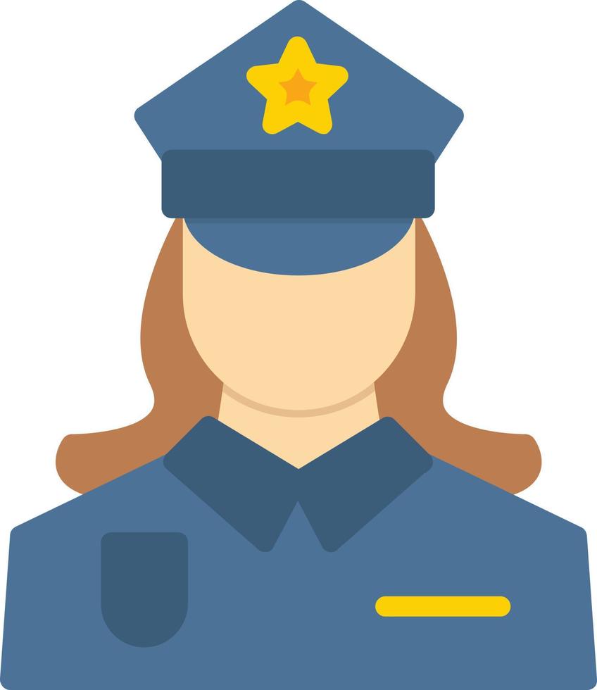 icono plano de mujer policía vector