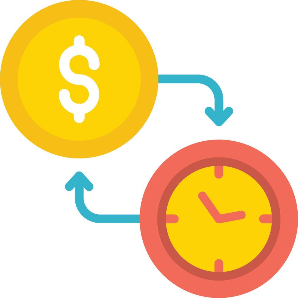 Time Is Money Flat Icon vector