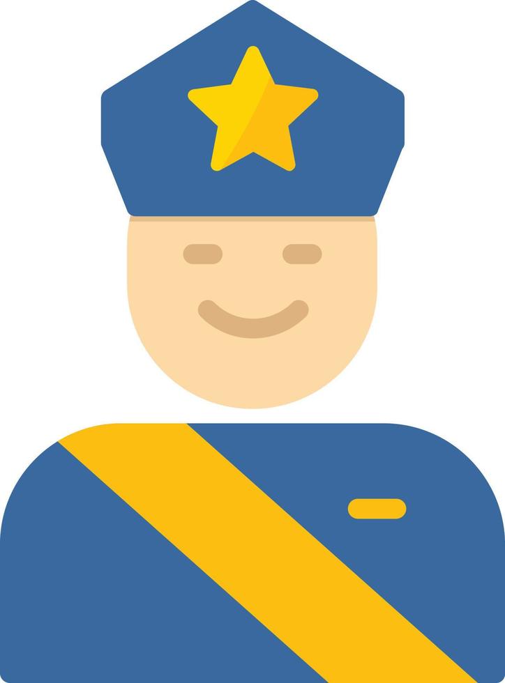 guardia de seguridad icono plano vector