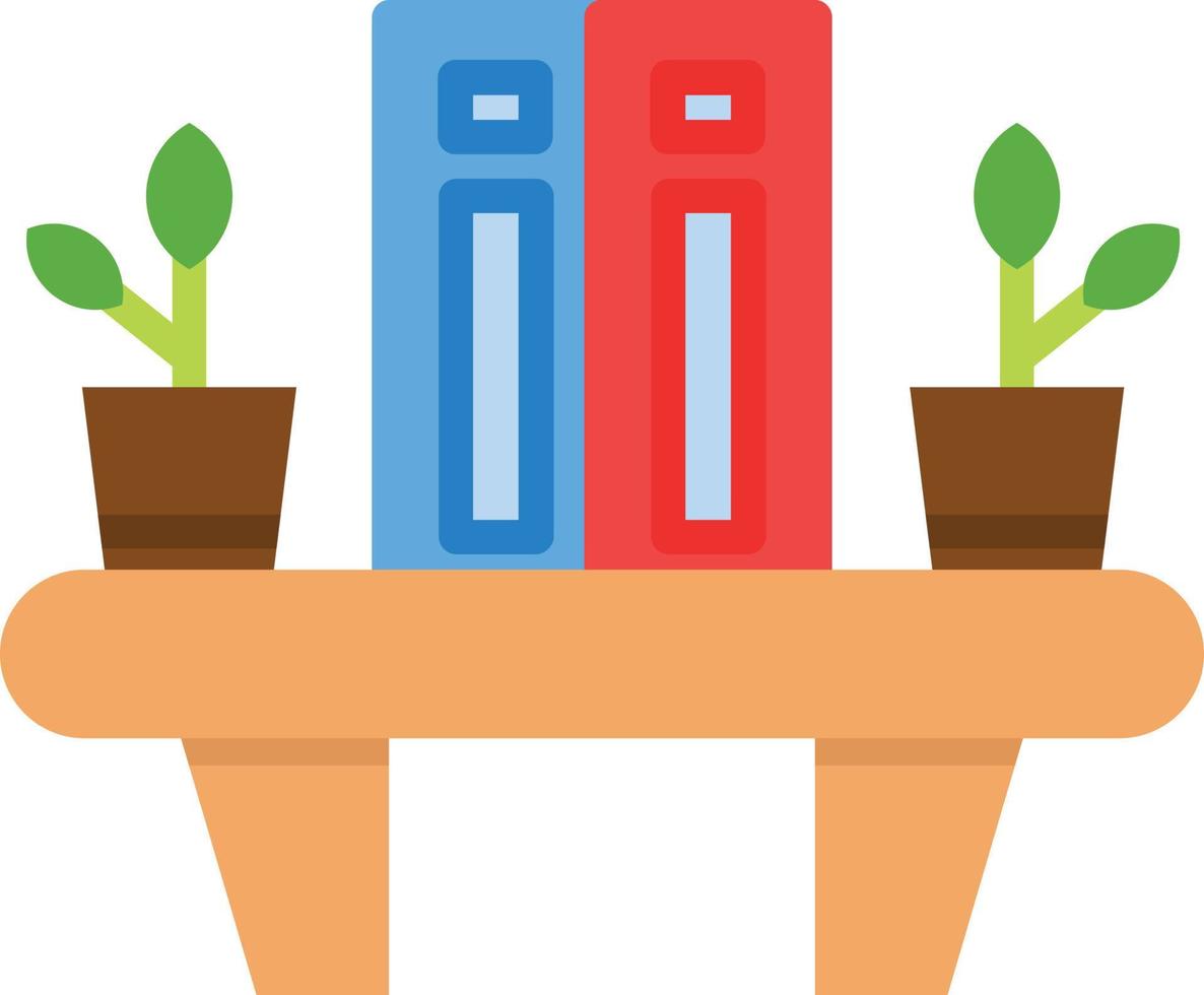 Bookshelf Flat Icon vector