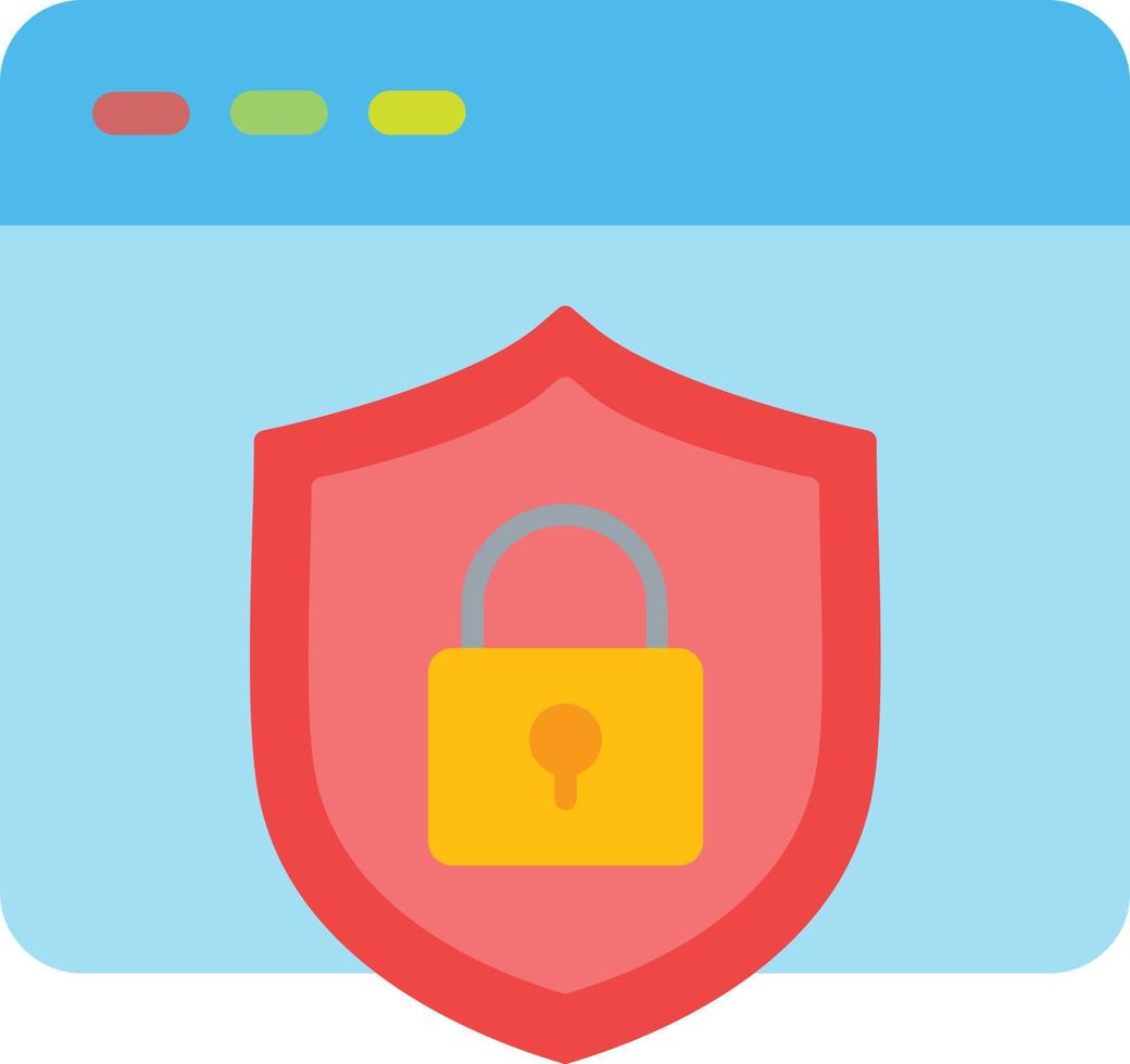 icono plano de seguridad web vector