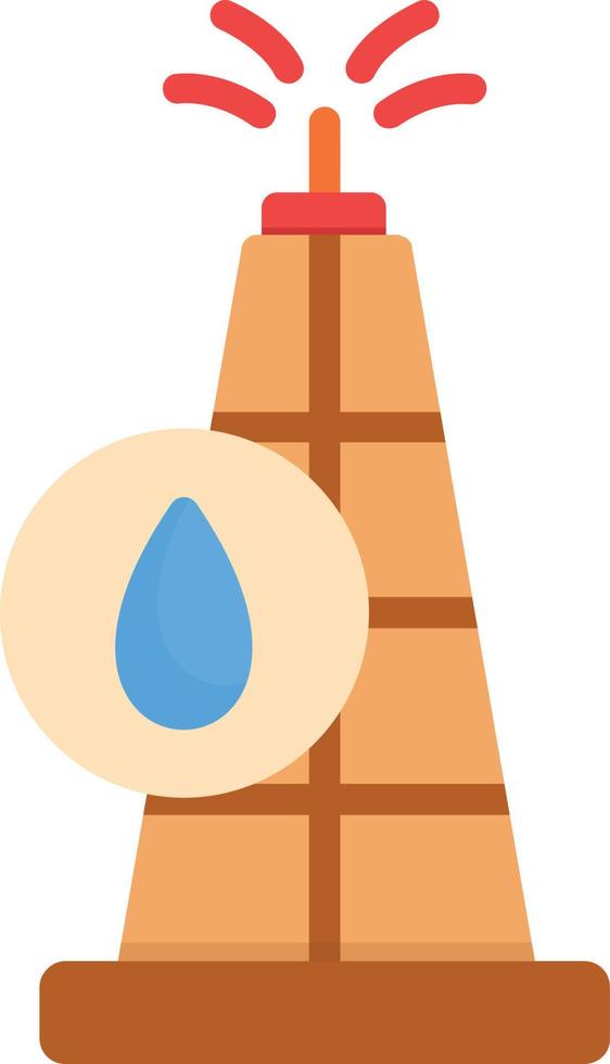 Drilling Rig Flat Icon vector
