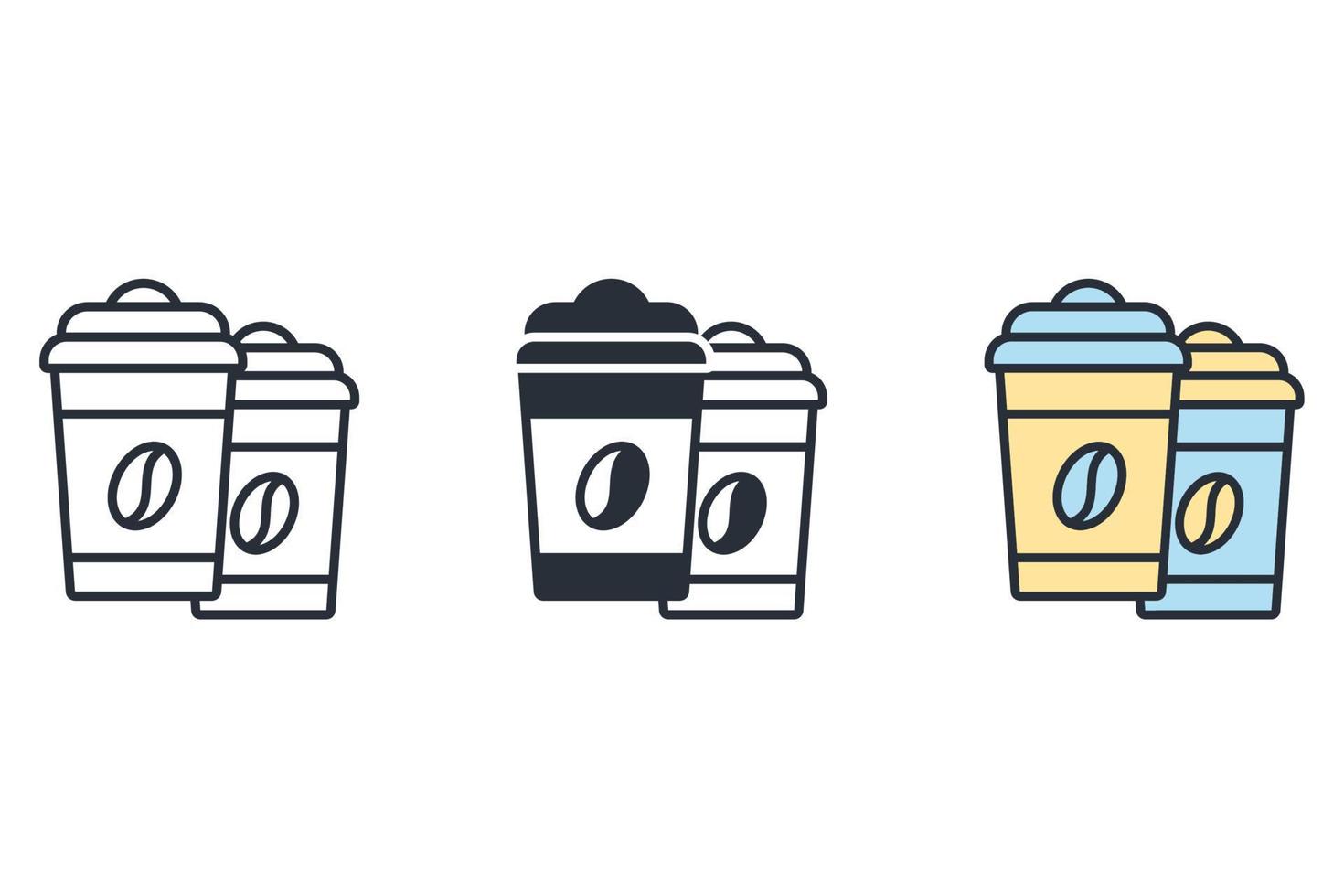 iconos de vasos de papel símbolo elementos vectoriales para web infográfico vector