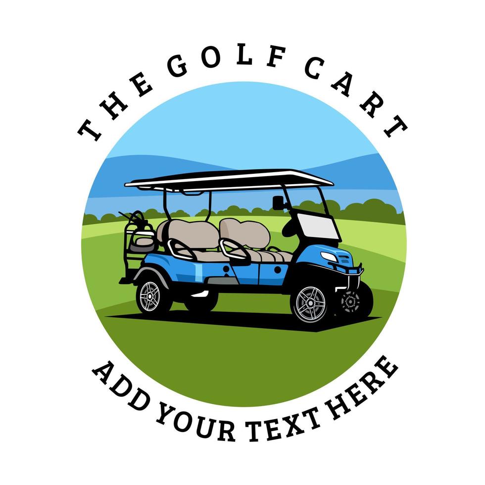 vector de icono de logotipo de diseño de ilustración de carro de golf