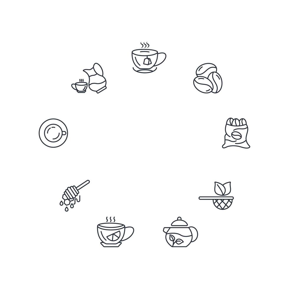 tea coffee shop icons set . tea coffee shop pack symbol vector elements for infographic web