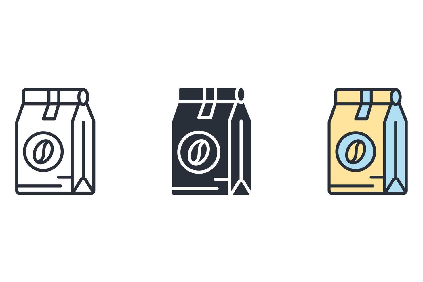 coffee bag icons  symbol vector elements for infographic web