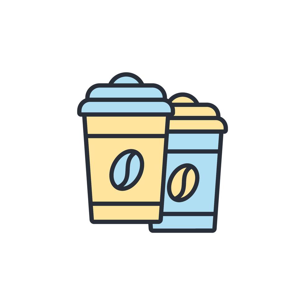 iconos de vasos de papel símbolo elementos vectoriales para web infográfico vector