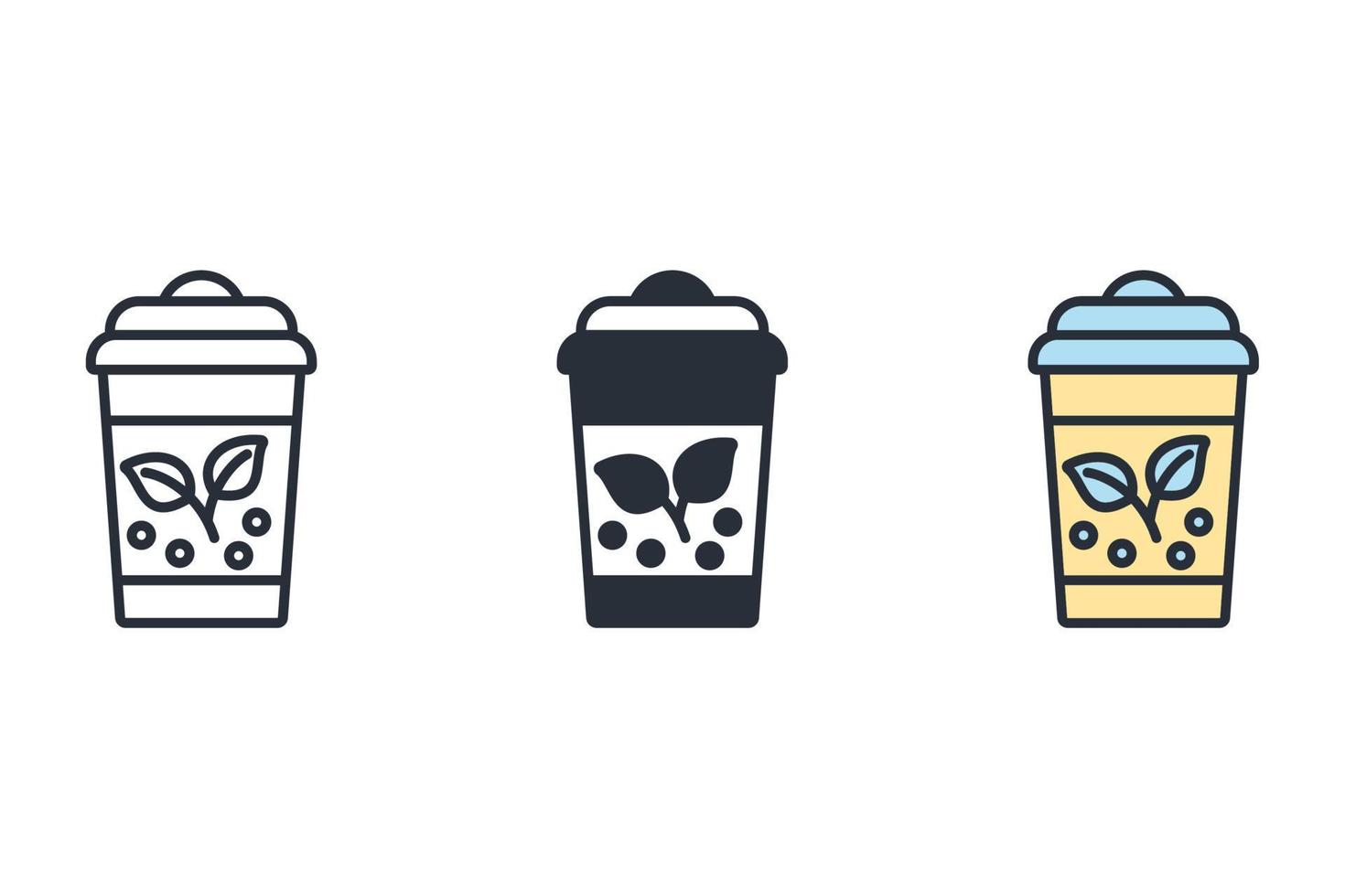 iconos de vasos de papel símbolo elementos vectoriales para web infográfico vector