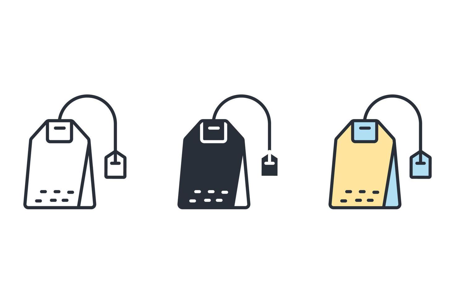 iconos de bolsa de té símbolo elementos vectoriales para web infográfico vector