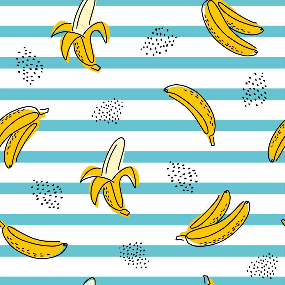 patrón infantil con plátanos vector
