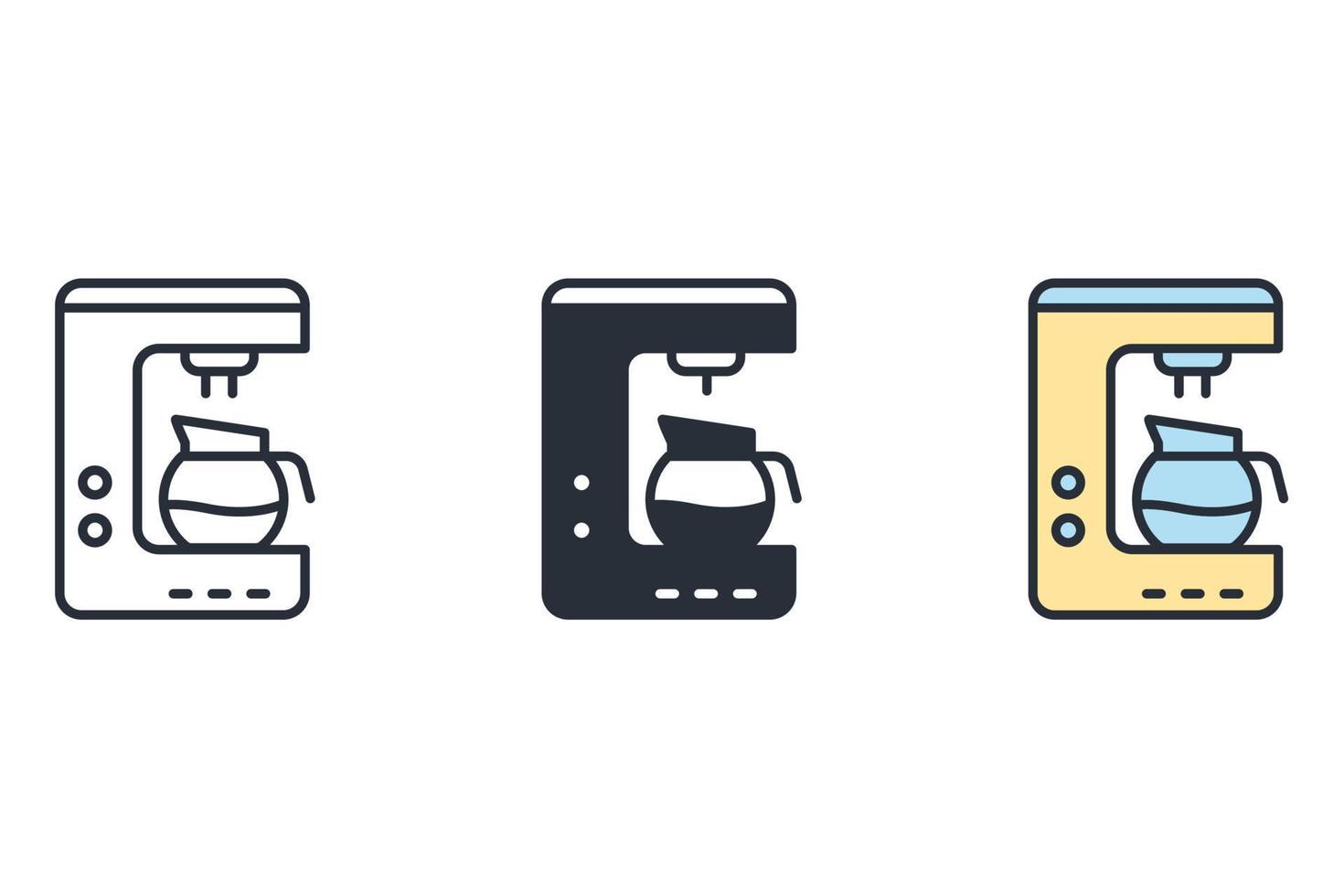 Coffee maker icons  symbol vector elements for infographic web