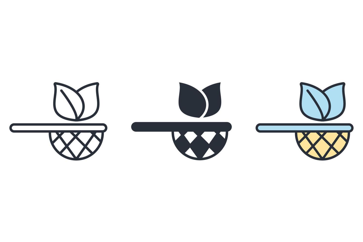 herbal tea icons  symbol vector elements for infographic web