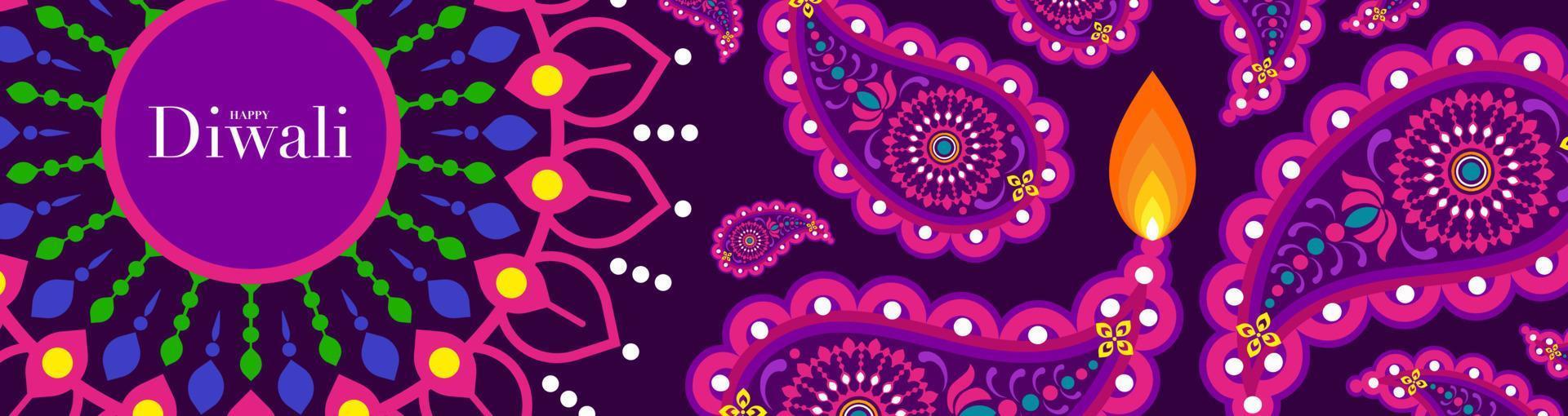 Happy Diwali, Deepavali or Dipavali the Indian festival Celebration flat design. vector
