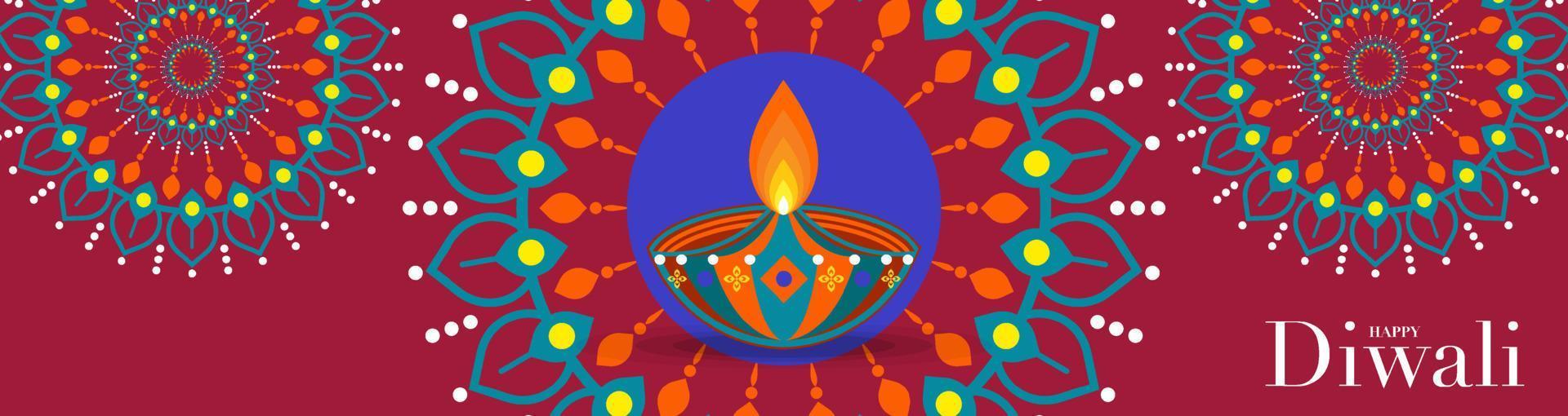 Happy Diwali, Deepavali or Dipavali the Indian festival Celebration flat design. vector