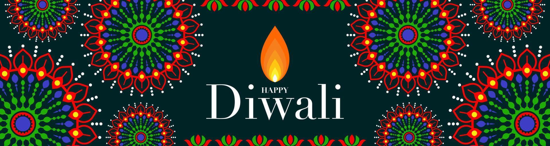 Happy Diwali, Deepavali or Dipavali the Indian festival Celebration flat design. vector