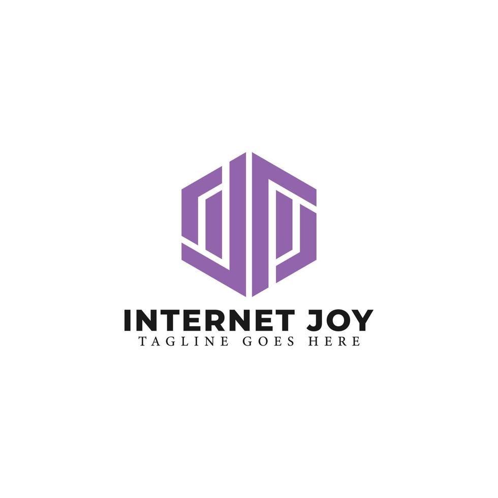 logotipo de letra inicial abstracta ij o ji en color violeta aislado en fondo blanco aplicado para el logotipo de tecnología de Internet también adecuado para las marcas o empresas que tienen el nombre inicial ji o ij. vector