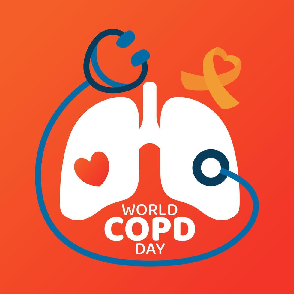 World COPD Day illustration Chronic Obstructive Pulmonary Disease vector