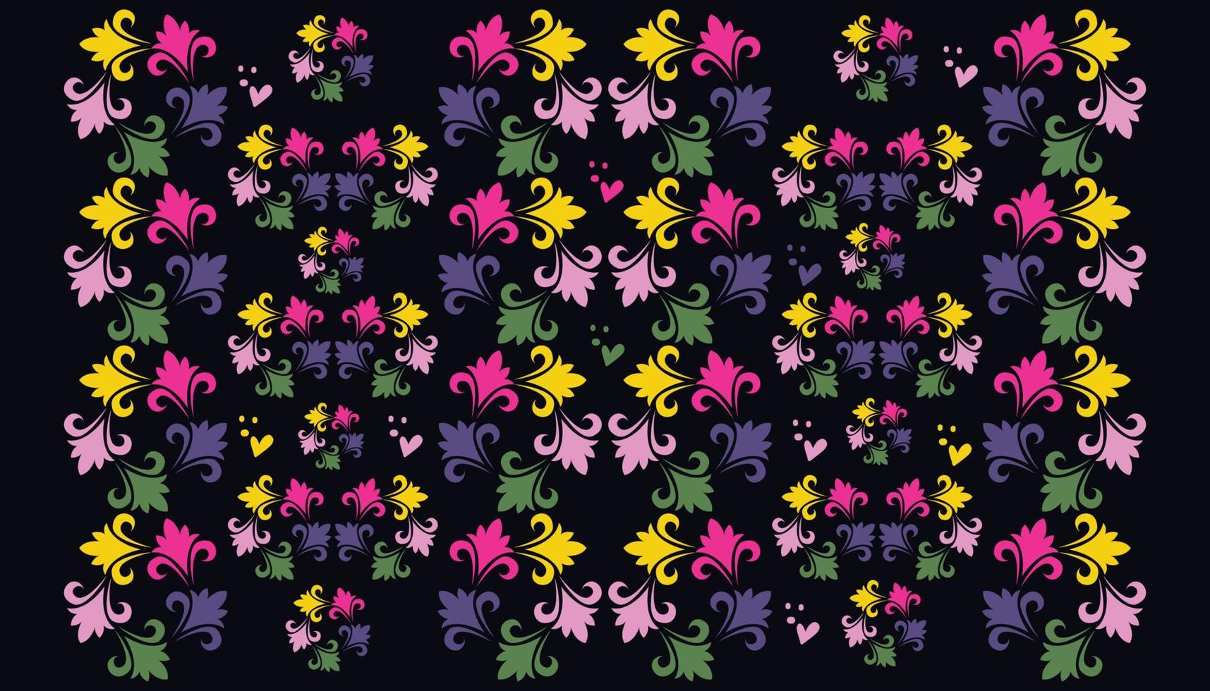 Fondo de vector transparente de flores pintadas, patrones repetitivos, patrones florales repetitivos