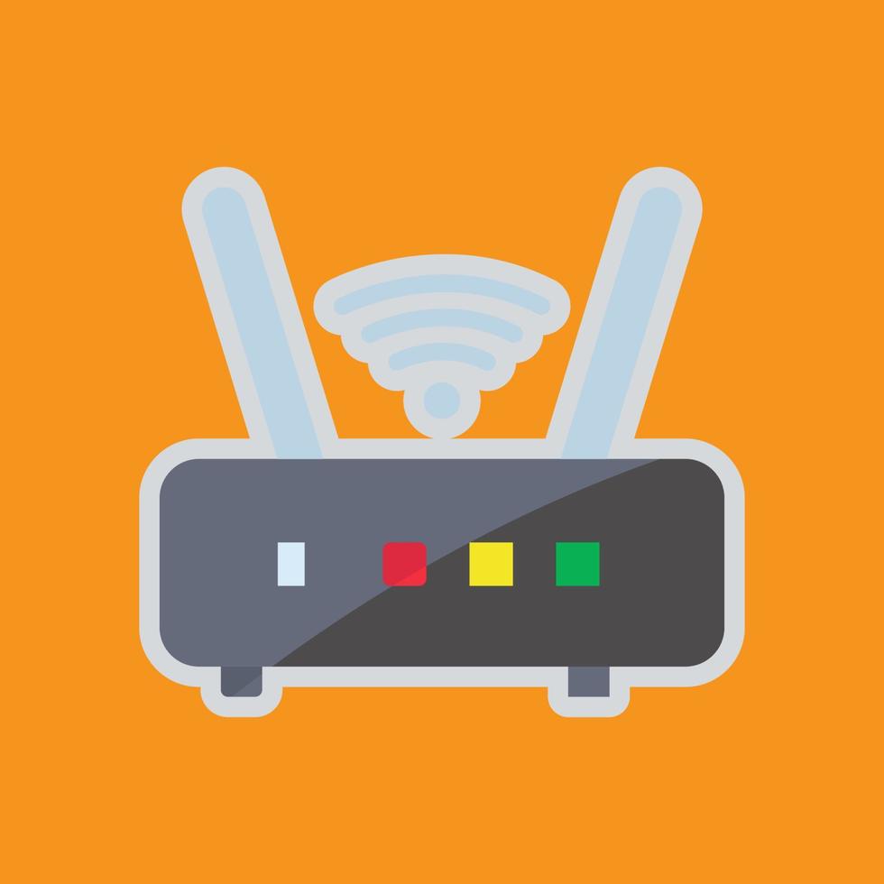 Wireless icon, access point. Icon related to electronic, technology. Flat icon style. Suitable for stickers and prints. Simple design editable vector