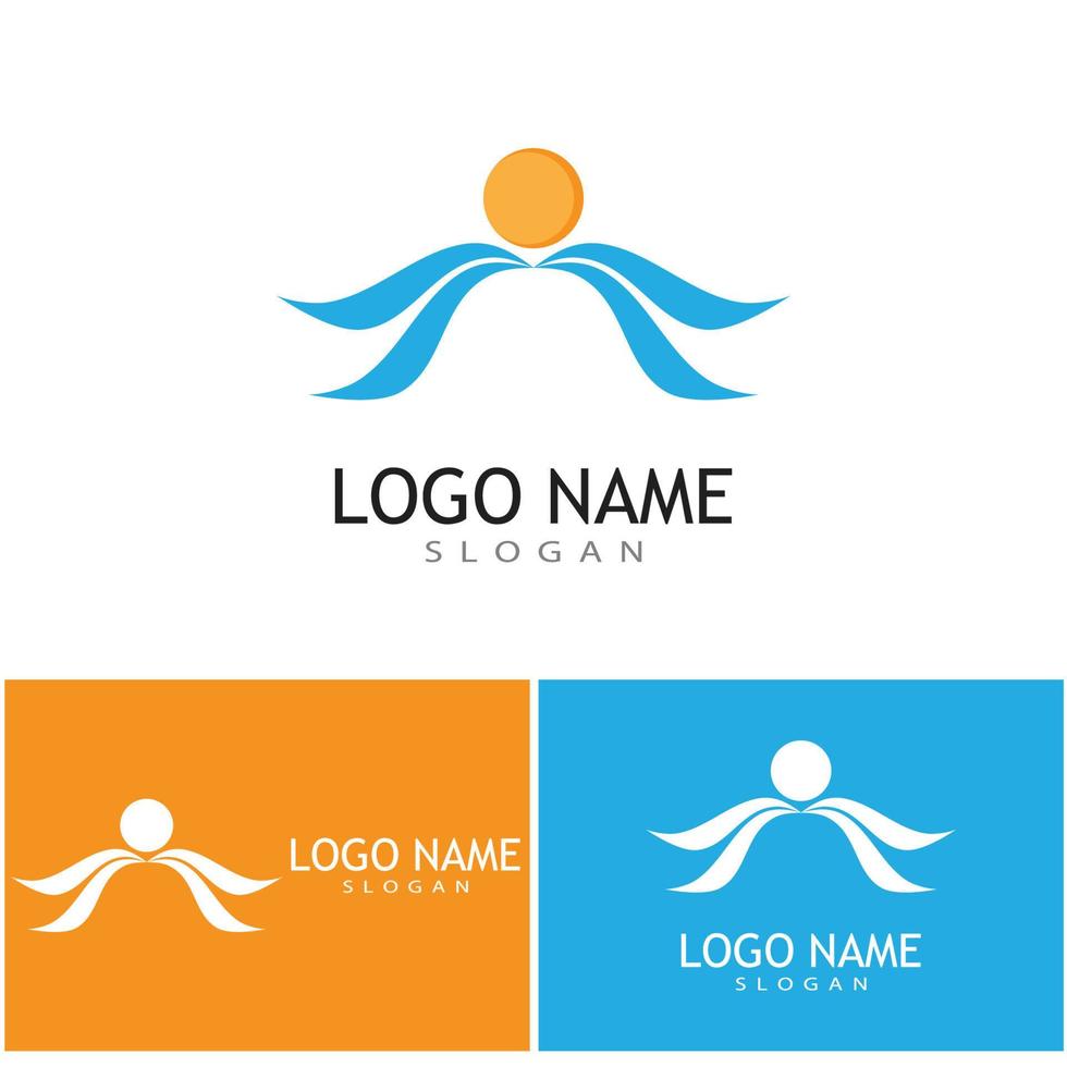 diseño de logotipo de ilustración de icono de vector de río