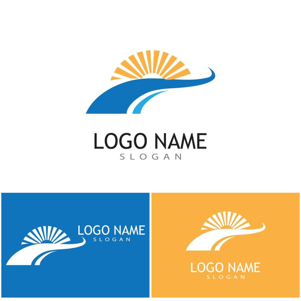 diseño de logotipo de ilustración de icono de vector de río