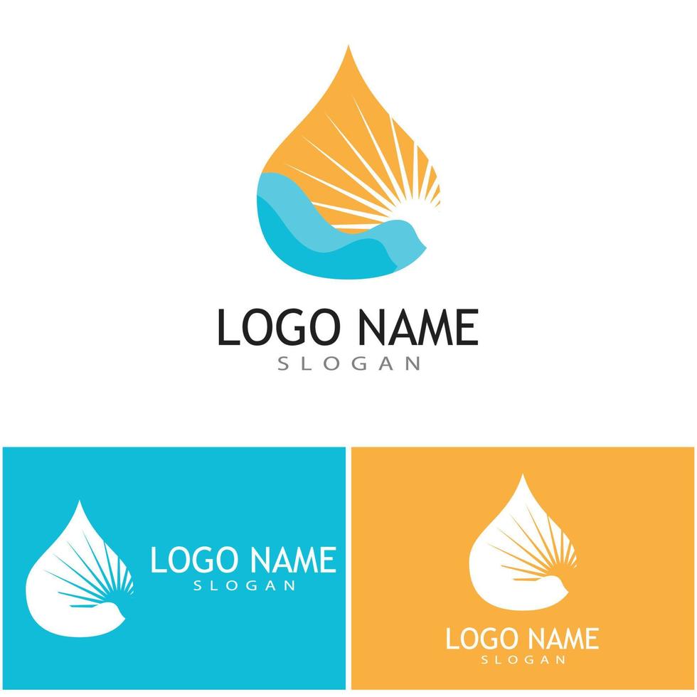 Water drop illustration logo vector design