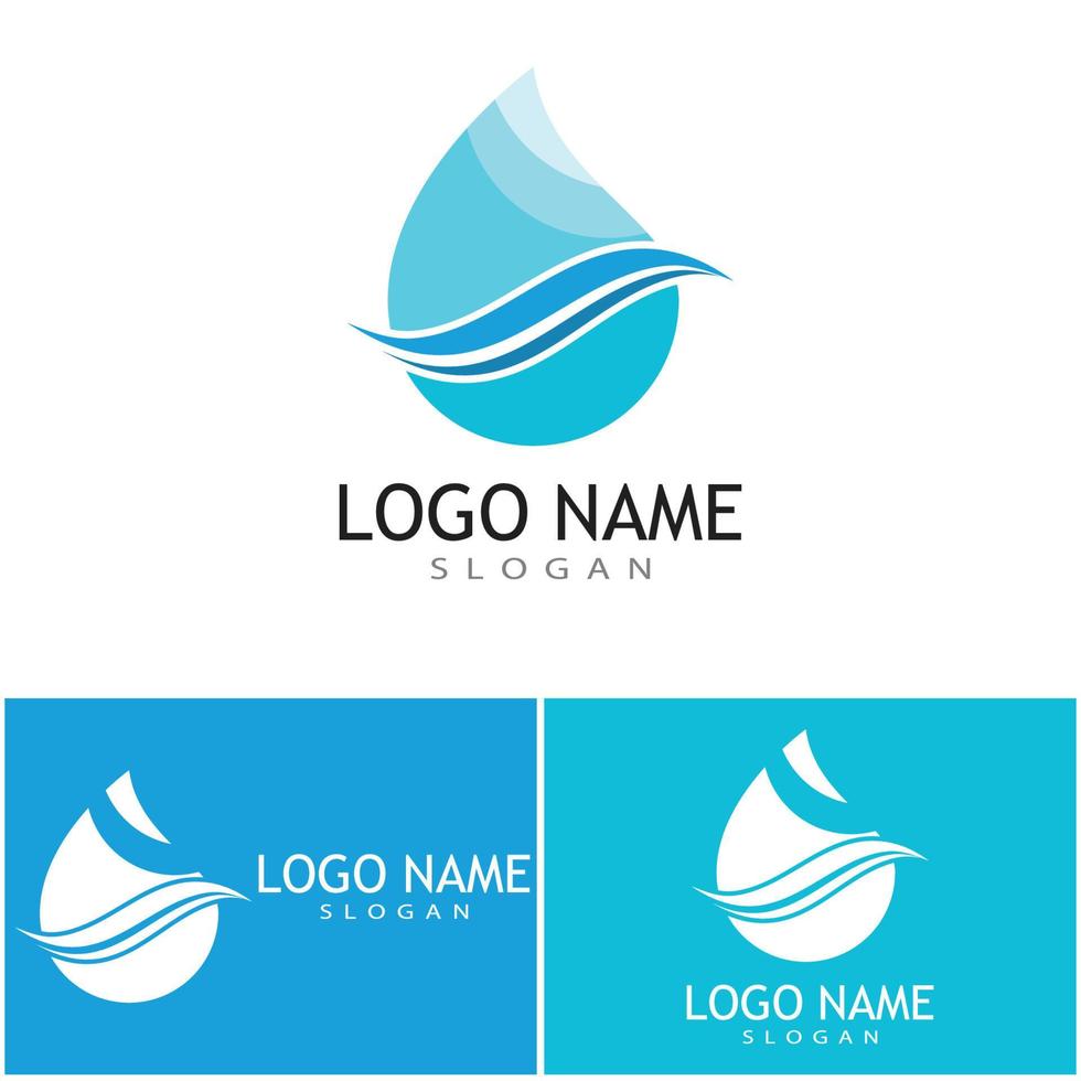 Water drop illustration logo vector design