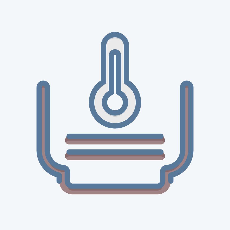 temperatura del icono. relacionado con el símbolo de lavandería. estilo garabato. diseño simple editable. ilustración simple, buena para impresiones vector
