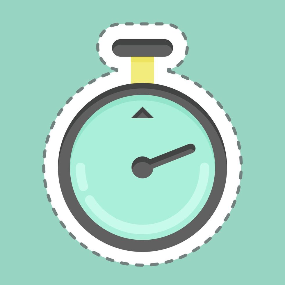 Sticker line cut Timer. related to Laundry symbol. simple design editable. simple illustration, good for prints vector