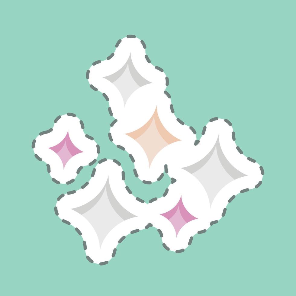 Sticker line cut Shine. related to Laundry symbol. simple design editable. simple illustration, good for prints vector
