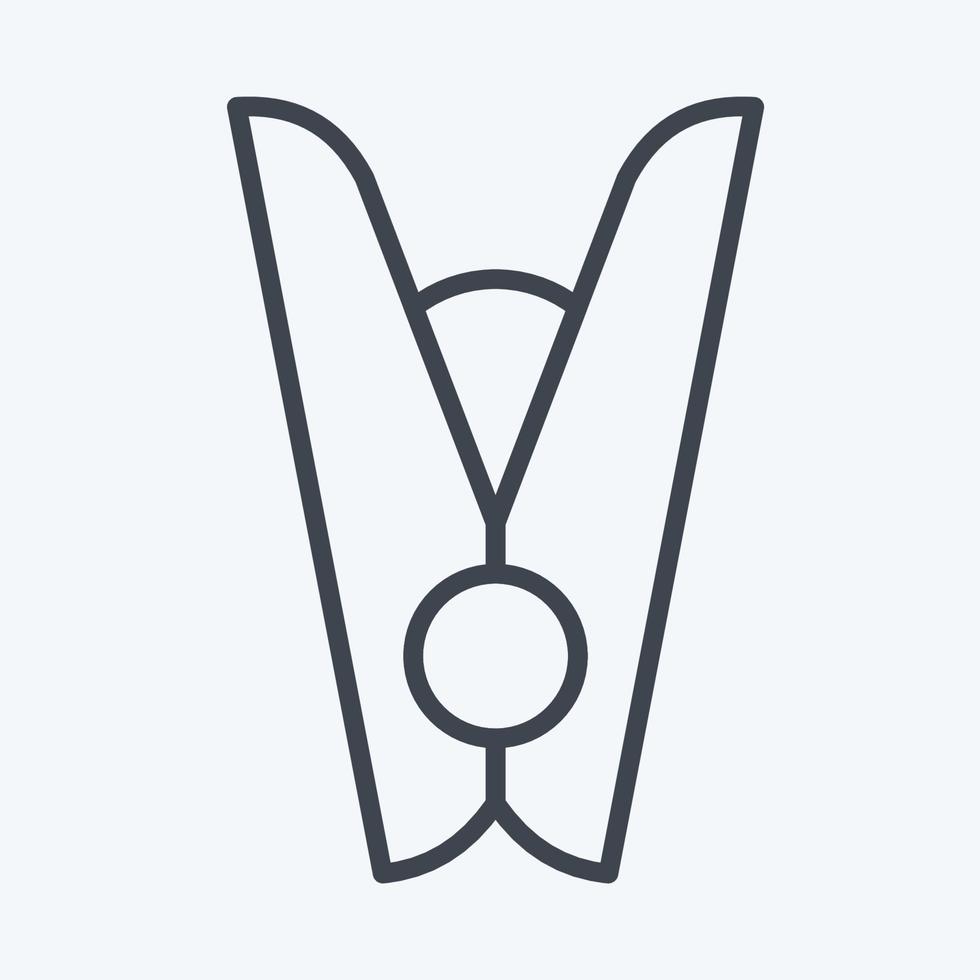 Icon Clothespin. related to Laundry symbol. line style. simple design editable. simple illustration, good for prints vector