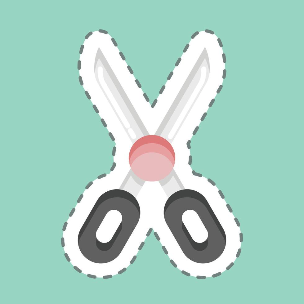 Sticker line cut Clothes Repair. related to Laundry symbol. simple design editable. simple illustration, good for prints vector