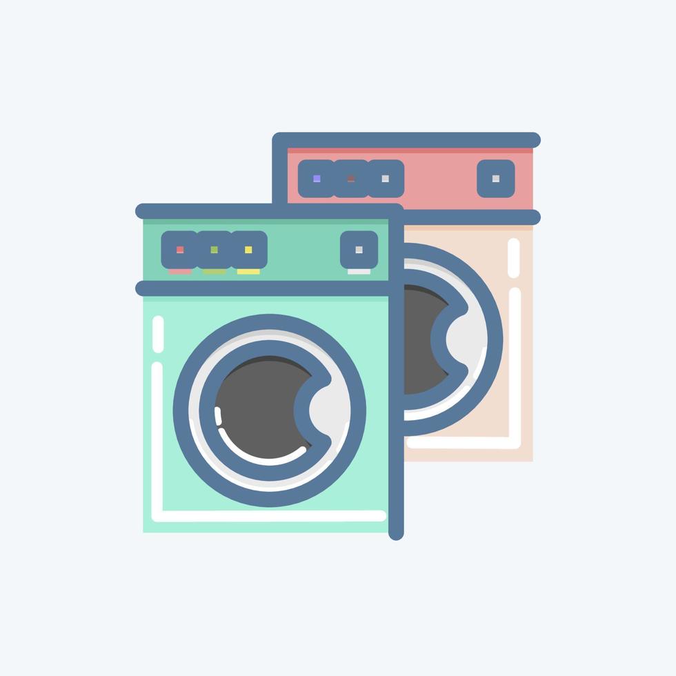 Icon Washing Machines. related to Laundry symbol. doodle style. simple design editable. simple illustration, good for prints vector