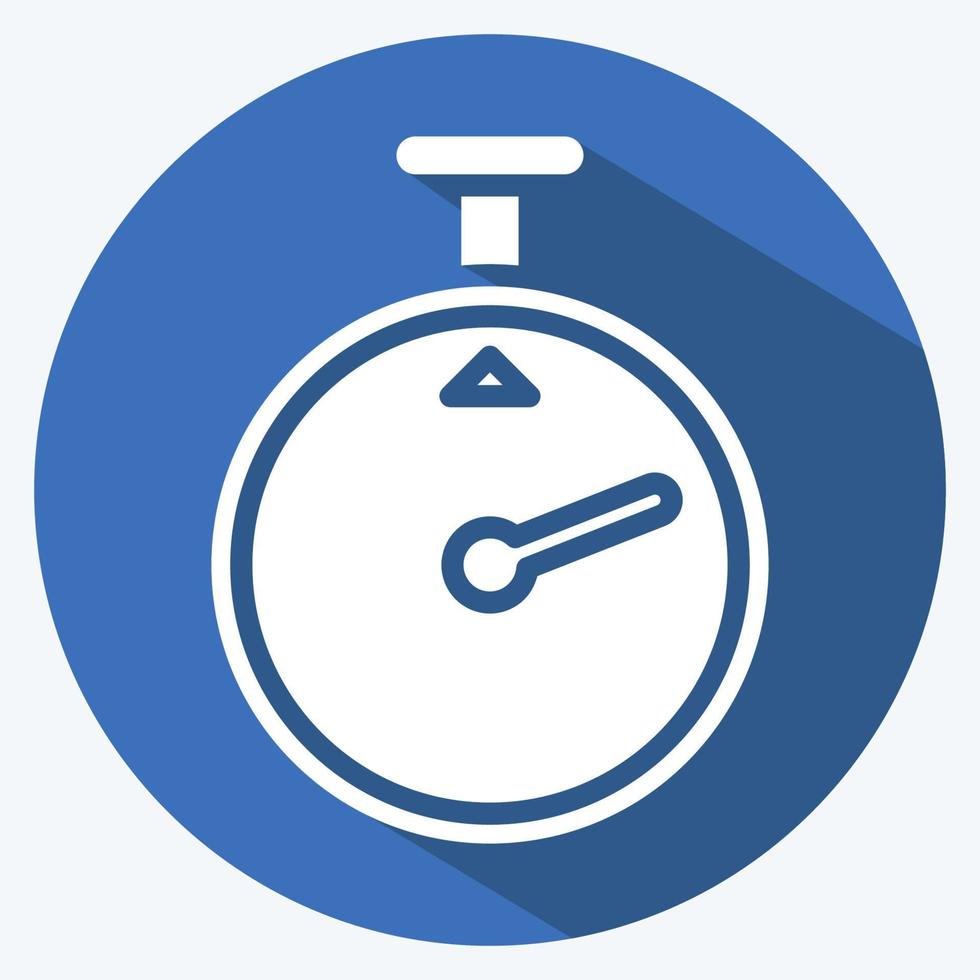 Icon Timer. related to Laundry symbol. long shadow style. simple design editable. simple illustration, good for prints vector