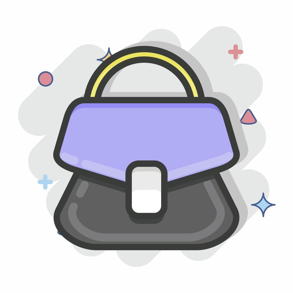 Icon Handbag Clean. related to Laundry symbol. Comic Style. simple design editable. simple illustration, good for prints vector