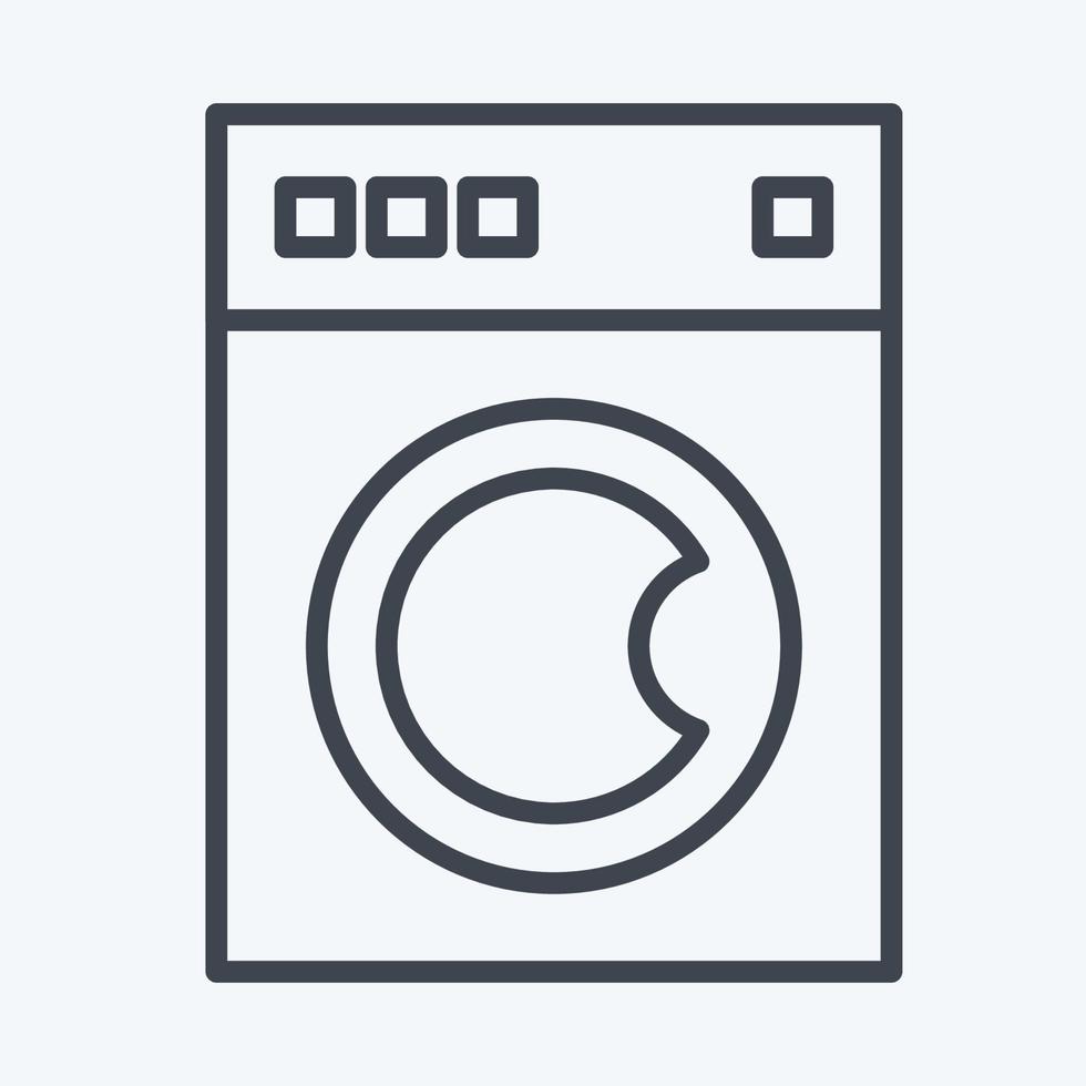 Icon Washing Machine. related to Laundry symbol. line style. simple design editable. simple illustration, good for prints vector