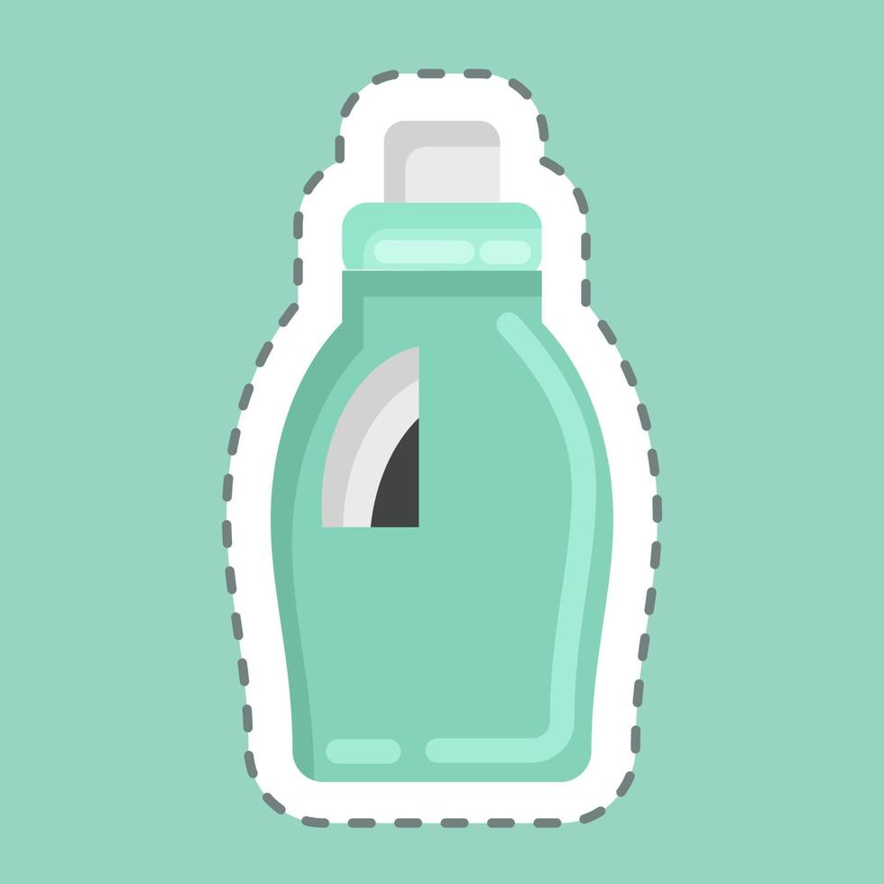 Sticker line cut Cleaning Product. related to Laundry symbol. simple design editable. simple illustration, good for prints vector