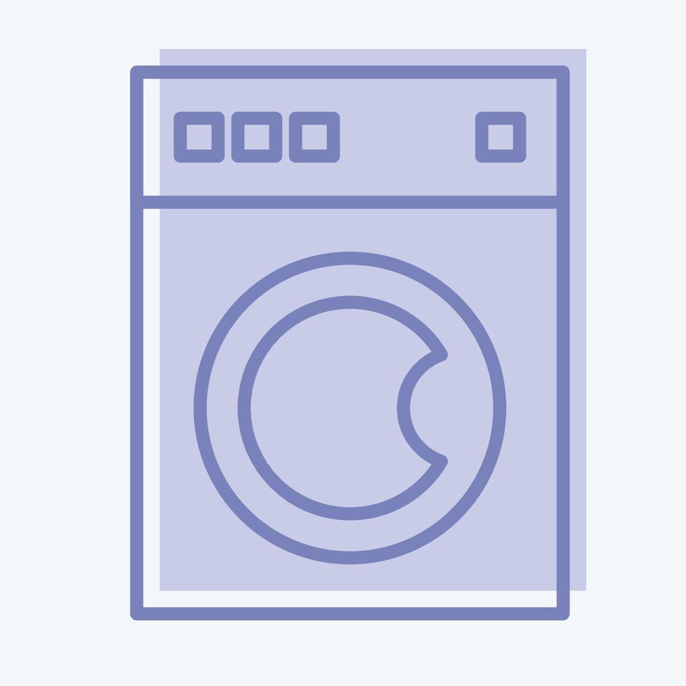 Icon Washing Machine. related to Laundry symbol. two tone style. simple design editable. simple illustration, good for prints vector