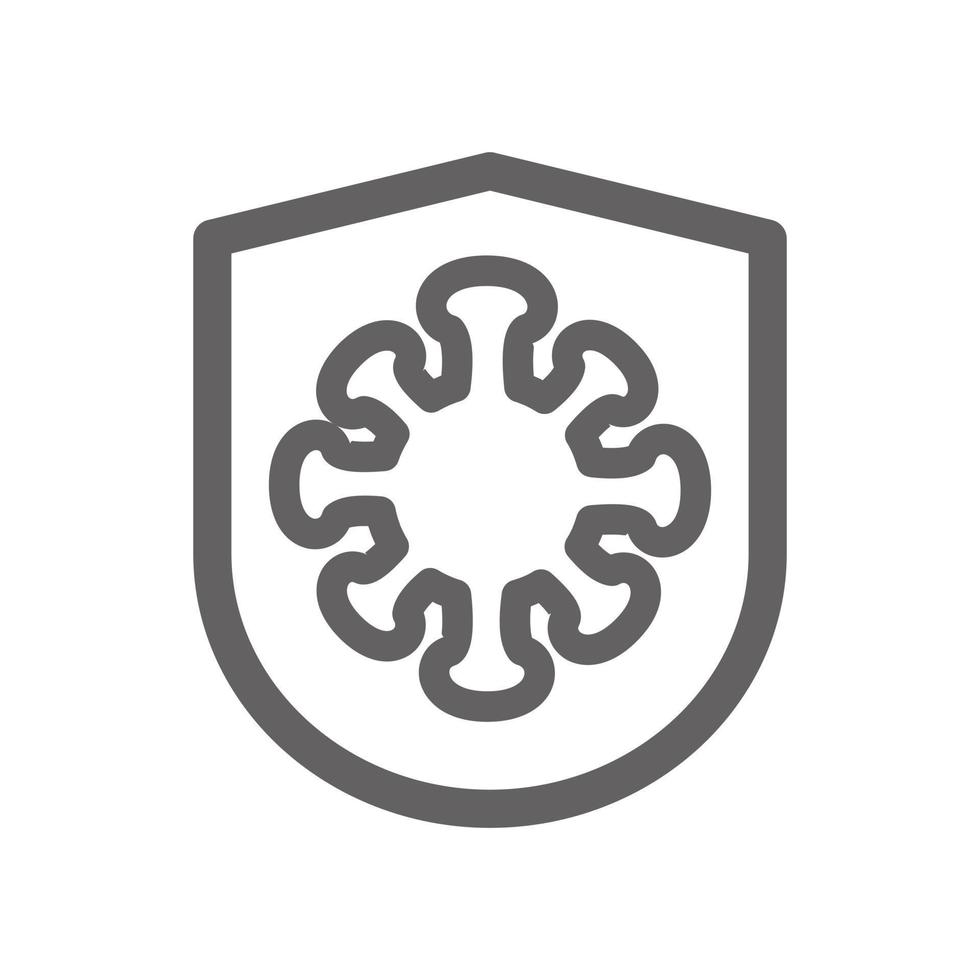 virus shield icon. Perfect for web design or healthcare applications. Simple vector illustration.