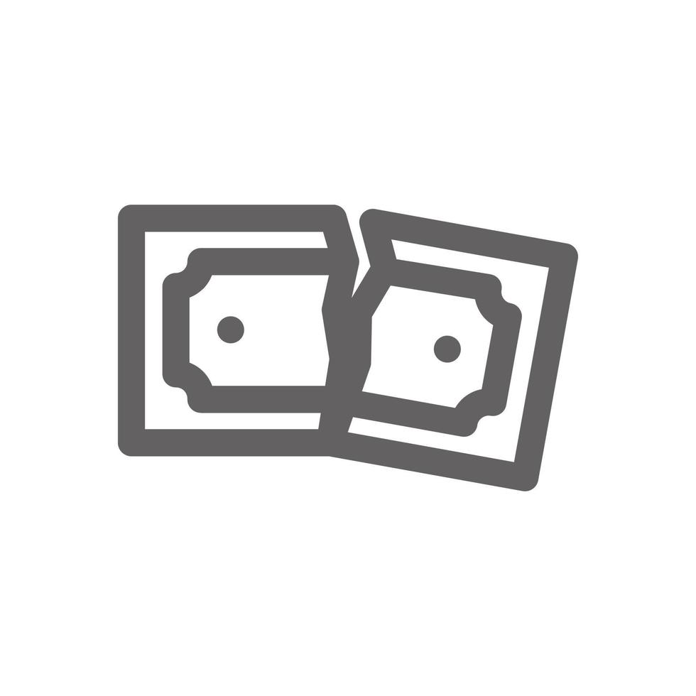 broken money icon. Perfect for web design or payment applications. Simple vector illustration.