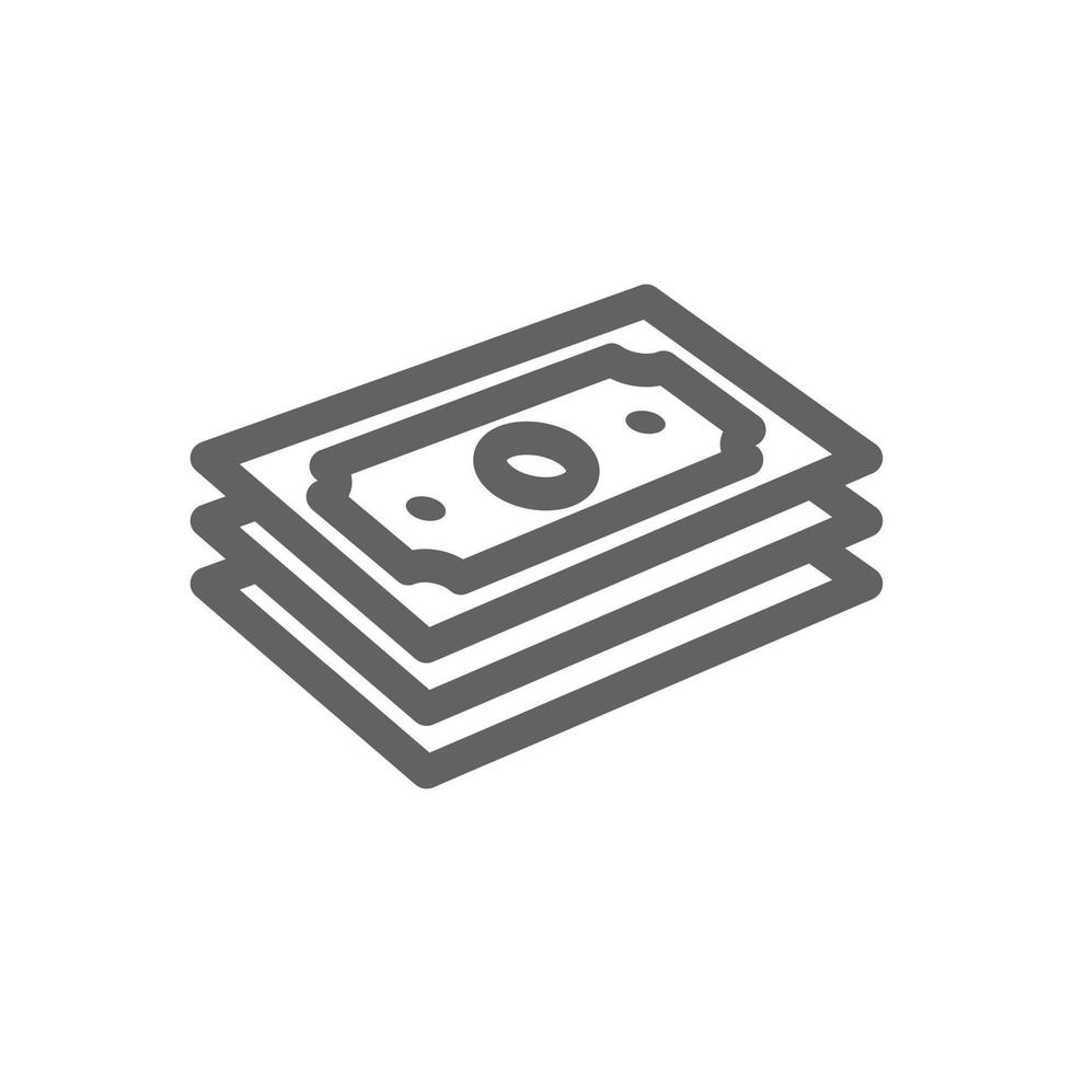 Pile of banknotes icon. Perfect for web design or user interface applications. vector sign and symbol